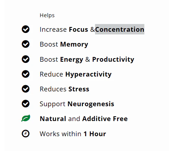 Concentration 60 Capsules — Focus and Energy Booster