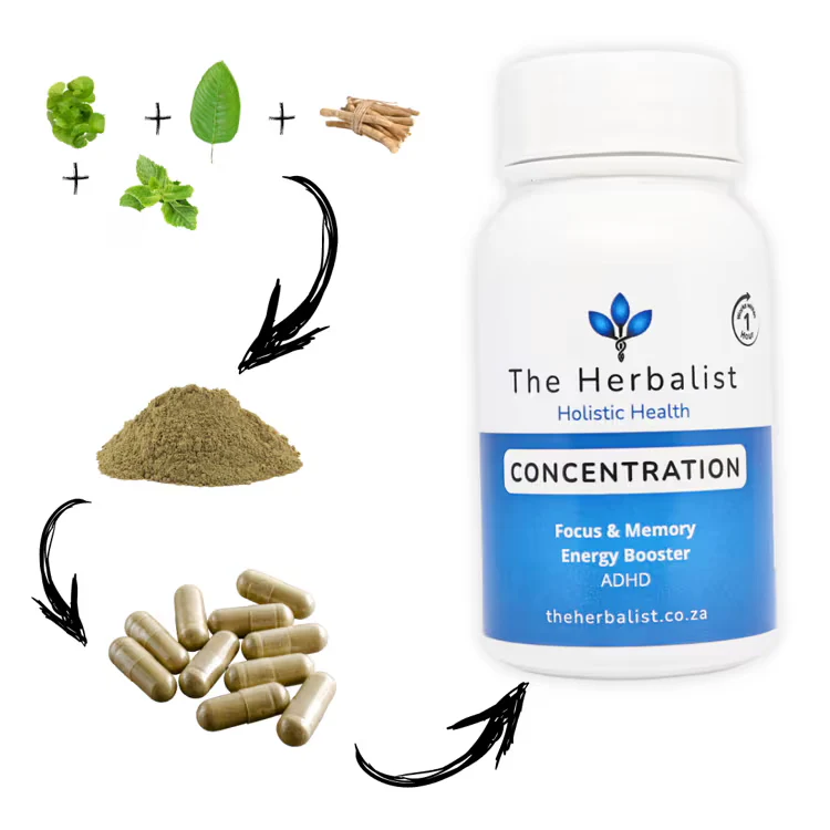Concentration 60 Capsules — Focus and Energy Booster